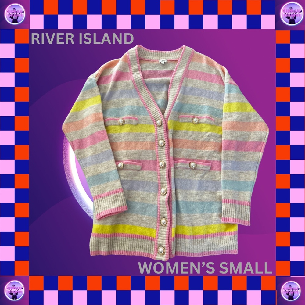 River Island knitted cardigan with pearl buttons